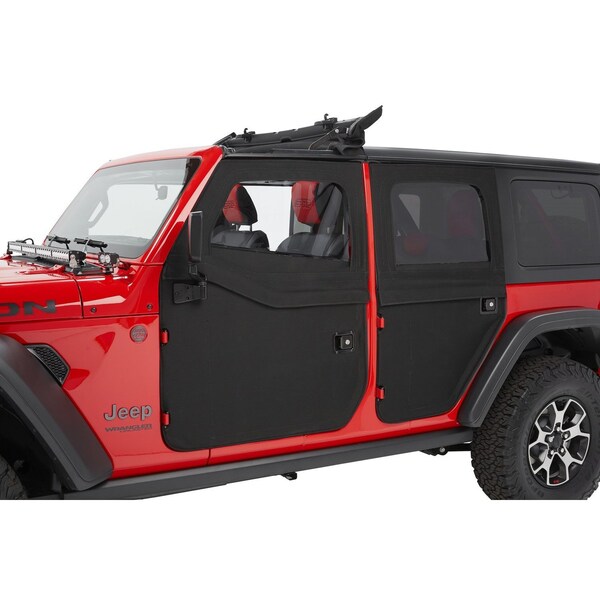 Bestop Jeep Doors Full 2-Piece Fabric Doors For Jeep 2020-2024 Gladiator Clear Vinyl Front Pair 51750-17 - main